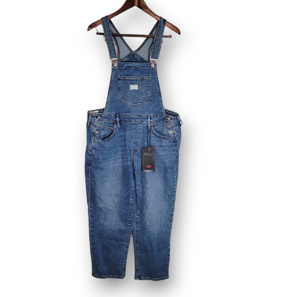 Levi's Premium Denim Womens Overalls Plus Size 16W Medium Wash